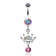 Crown Sparkle Belly Button Ring