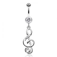 G-Clef Bling Belly Button Ring