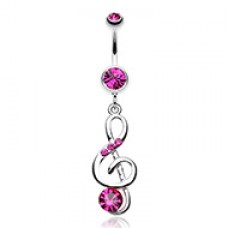 G-Clef Bling Belly Button Ring