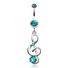 G-Clef Bling Belly Button Ring