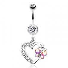 Butterfly Journey Heart Belly Button Ring