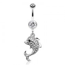 Baby Dolphin Belly Button Ring