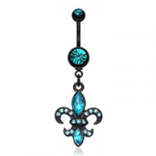 Blackline Fleur De Lis Belly Button Ring