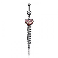 Wild Leopard Heart Belly Button Ring