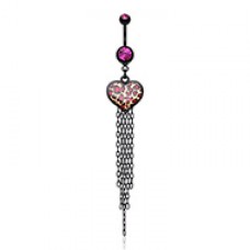 Wild Leopard Heart Belly Button Ring