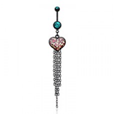 Wild Leopard Heart Belly Button Ring