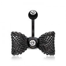 Colorline Mesh Bow-Tie Belly Button Ring