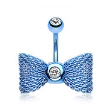 Colorline Mesh Bow-Tie Belly Button Ring