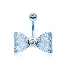 Colorline Mesh Bow-Tie Belly Button Ring