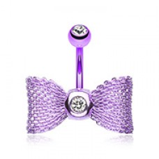 Colorline Mesh Bow-Tie Belly Button Ring