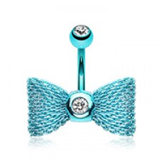 Colorline Mesh Bow-Tie Belly Button Ring