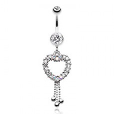 Dainty Dazzle Heart Belly Button Ring