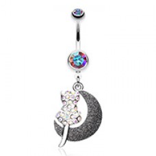 Moonlight Dream Kitty Belly Button Ring