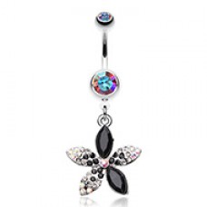 Radiant Spring Beauty Flower Belly Button Ring