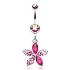 Radiant Spring Beauty Flower Belly Button Ring