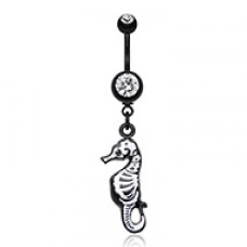 Electro Skeletal Seahorse Belly Button Ring