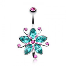 Glistening Lily Blossome Flower Belly Button Ring