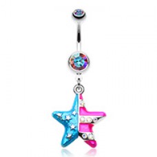 The American Star Flag Belly Button Ring