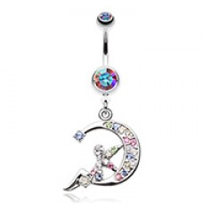 Crescent Moon Fairy Belly Button Ring