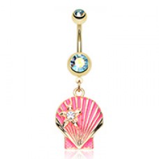 Ariel's Shell Dangle Belly Button Ring