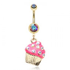 Sweet Frosted Cupcake Belly Button Ring