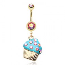 Sweet Frosted Cupcake Belly Button Ring