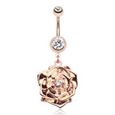 Rose Gold Plated Blossom Belly Button Ring