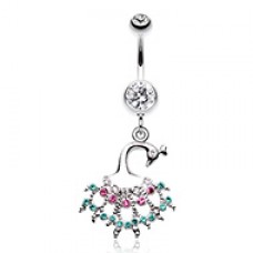 Peacock Dance Belly Button Ring