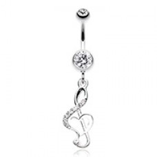 Lovely G Clef Music Note Belly Button Ring