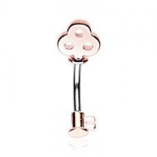 Rose Gold Dainty Princess Key Belly Button Ring
