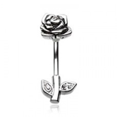 Full Blossom Rose Belly Button Ring