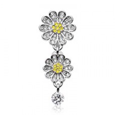 Daisy Glam Multi-Gem Reverse Belly Button Ring