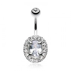 Grand Sparkle Prong Gem Belly Button Ring