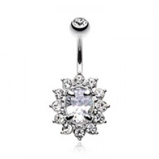Flower Dazzle Sparkle Belly Button Ring