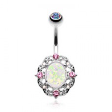Grand Florid Opal Sparkle Belly Button Ring