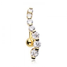 Golden Journey Sparkle Reverse Belly Button Ring