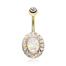 Golden Opal Elegance Belly Button Ring