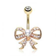 Golden Bow-Tie Splendid Belly Button Ring
