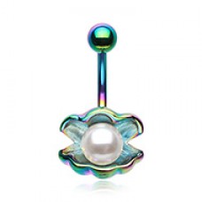 Colorline Ariel's Shell with Pearl Belly Button Ring