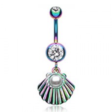 Colorline Gold Ariel's Shell Dangle Belly Button Ring