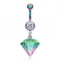 Colorline Urban Irisdescent Diamond Belly Button Ring
