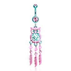 Colorline Guardian Owl Dreamcatcher Belly Button Ring