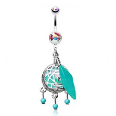 Opal Sparkle Dreamcatcher Belly Button Ring