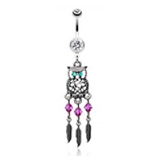Guardian Owl Dreamcatcher Belly Button Ring