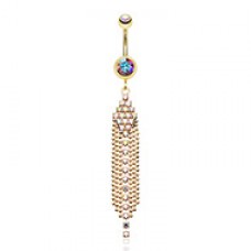 Golden Sparkle Showers Belly Button Ring