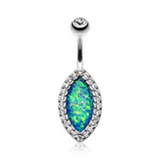 Opal Diamante Belly Button Ring