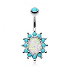 Elegant Opal Turquoise Belly Button Ring