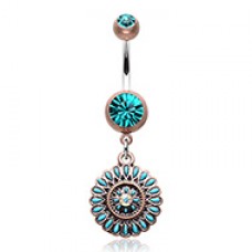 Vintage Boho Sahasrara Chakra Belly Button Ring