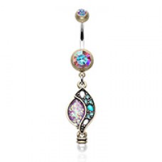 Vintage Boho Opal Sparkle Journey Belly Button Ring
