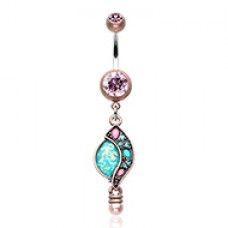 Vintage Boho Opal Sparkle Journey Belly Button Ring
